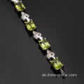 Natürliches Peridot 925 Sterling Silber New Gold Armband